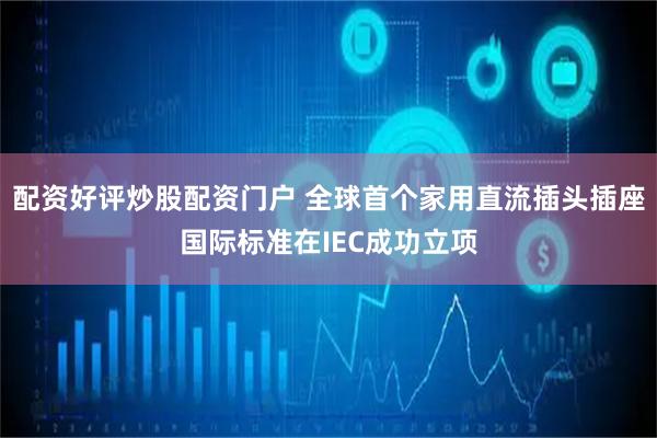 配资好评炒股配资门户 全球首个家用直流插头插座国际标准在IEC成功立项