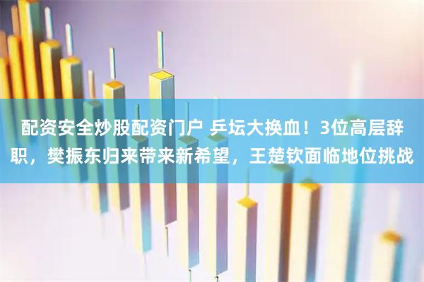 配资安全炒股配资门户 乒坛大换血！3位高层辞职，樊振东归来带来新希望，王楚钦面临地位挑战